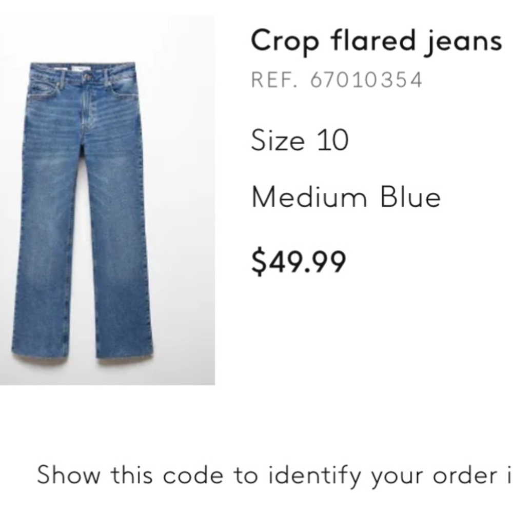 NWOT crop mango flare jeans